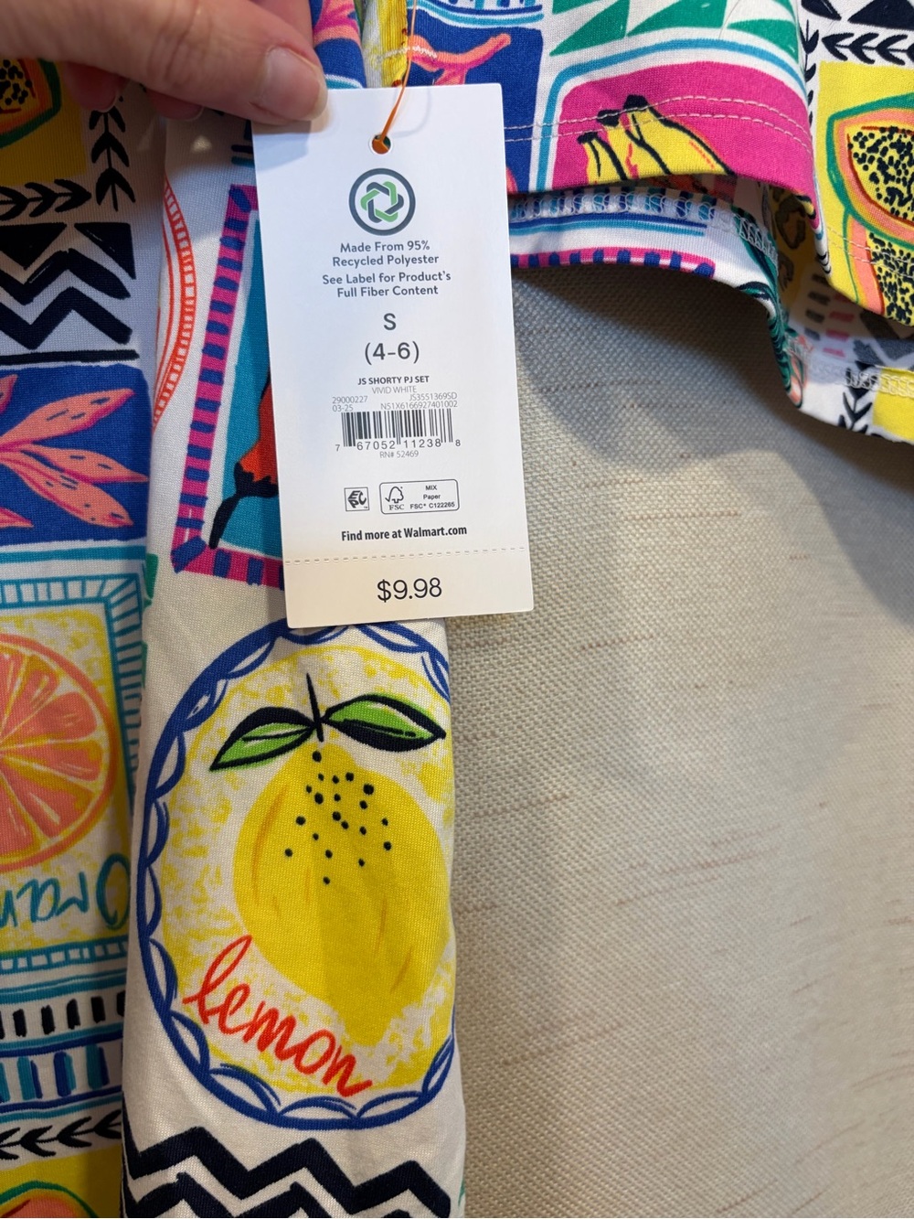 Joyspun Tropical Fruit Print Tank & Shorts PJ set - Picture 4 of 16